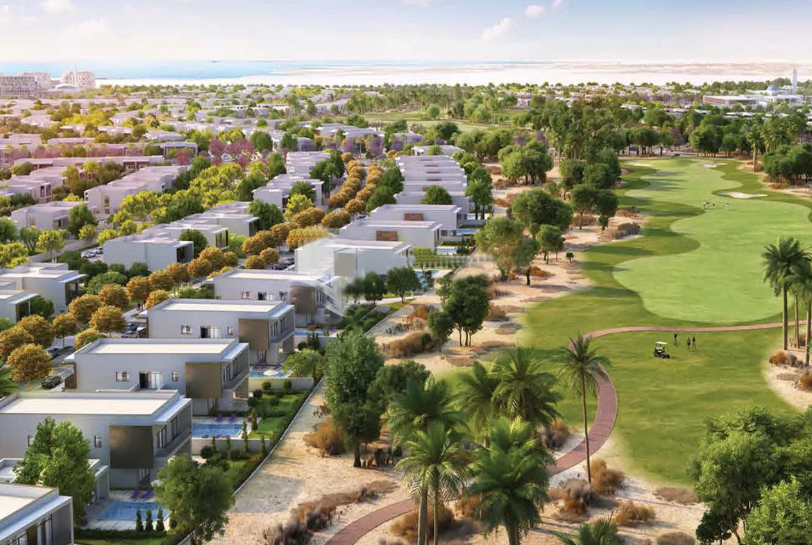 yas acres by aldar properties aerial view