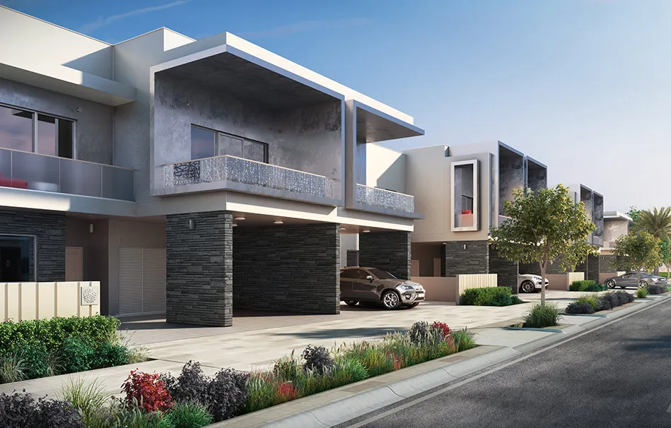 yas acres by aldar properties road view