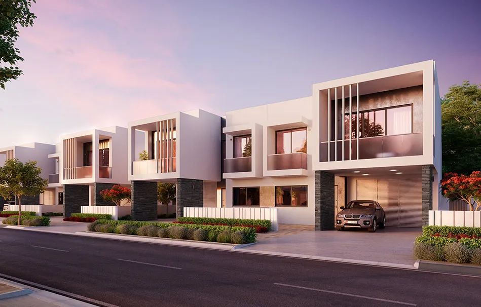 yas acres by aldar properties side view