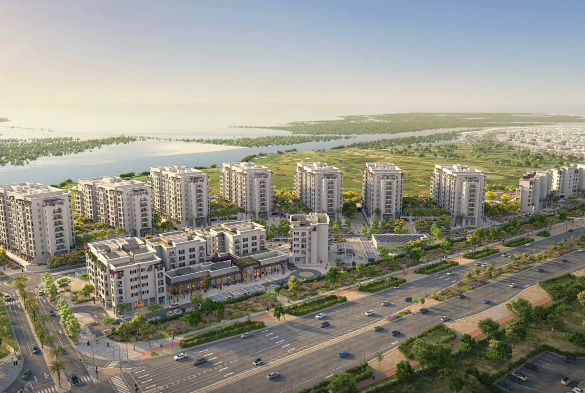 yas golf collection by aldar properties aerial view