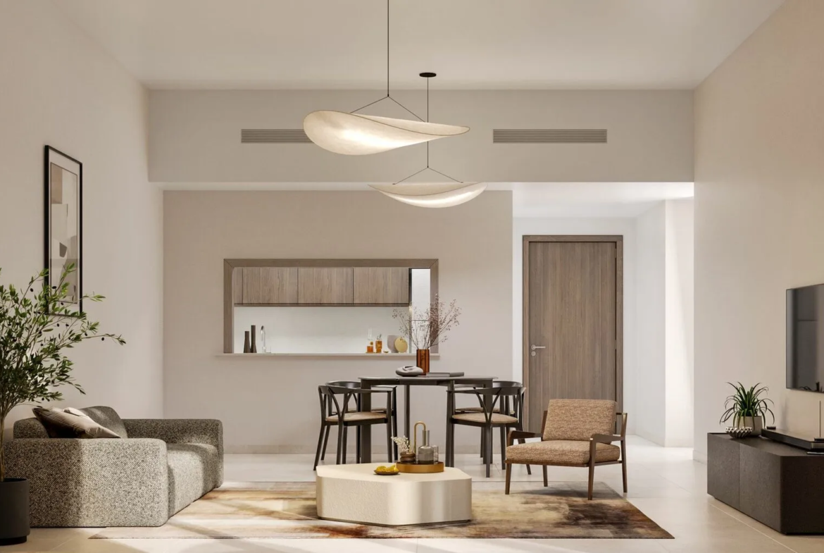 yas golf collection by aldar properties living area