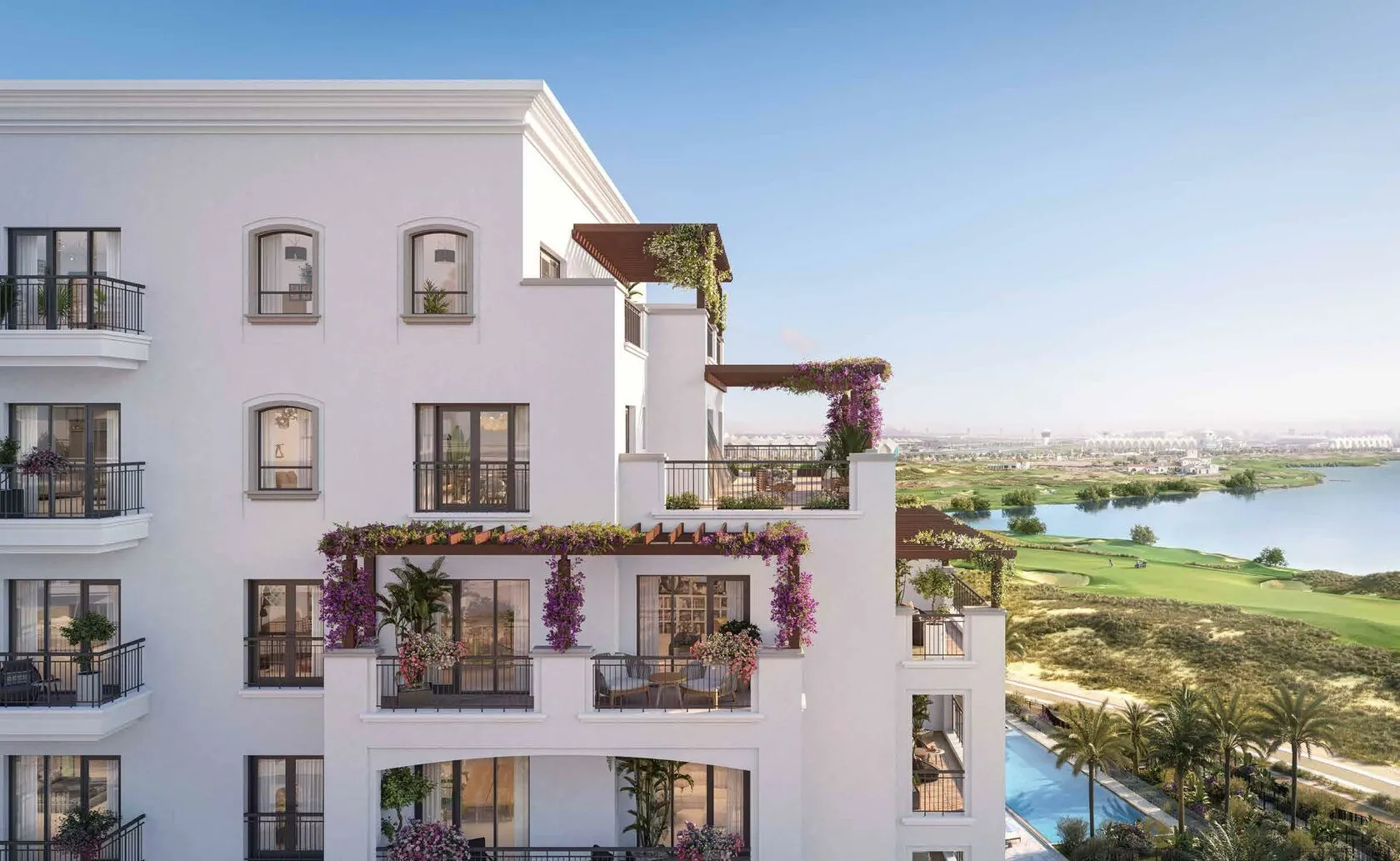 yas golf collection by aldar properties side view