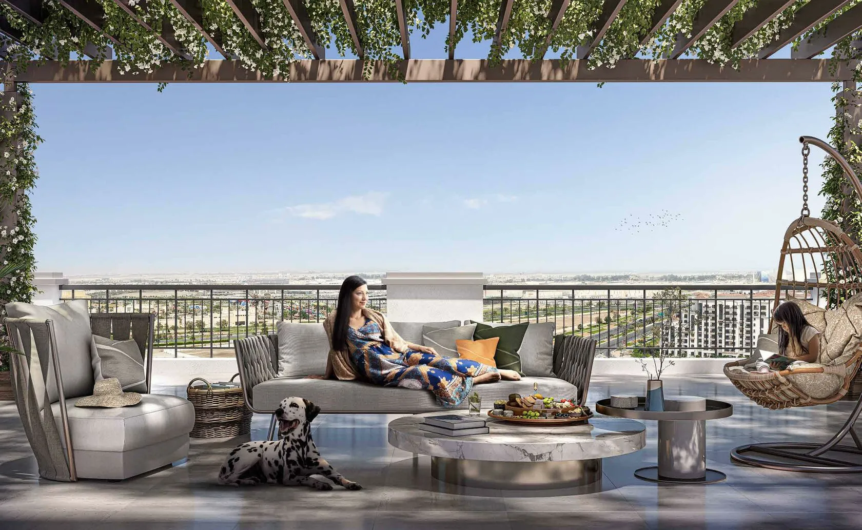 yas golf collection by aldar properties terrace area